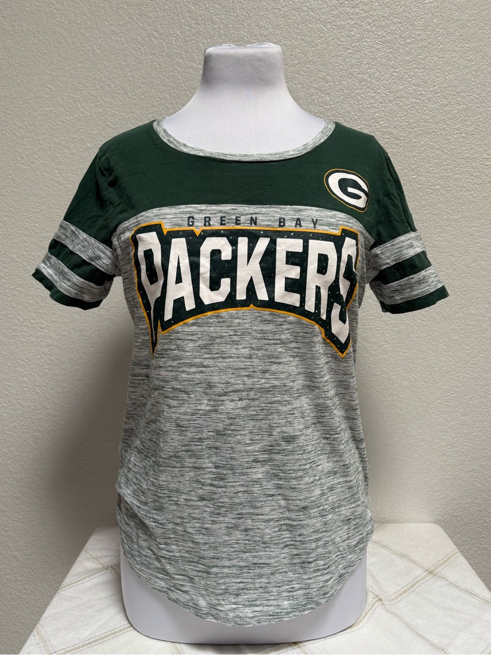 Women’s ' Short Sleeve Team Tee - Green & Gray